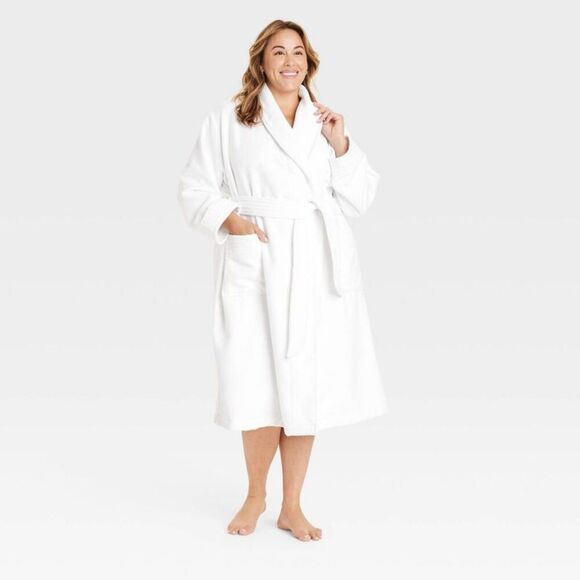 Open Box - Auden - Women's Terry Robe - Auden White M/L White - Picture 1 of 3